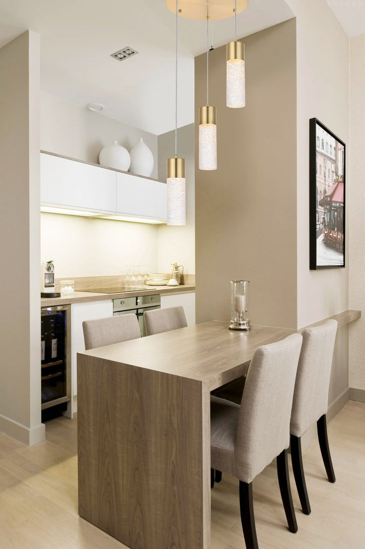 3 Light Gold Led Pendant