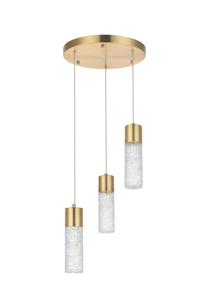 3 Light Gold Led Pendant