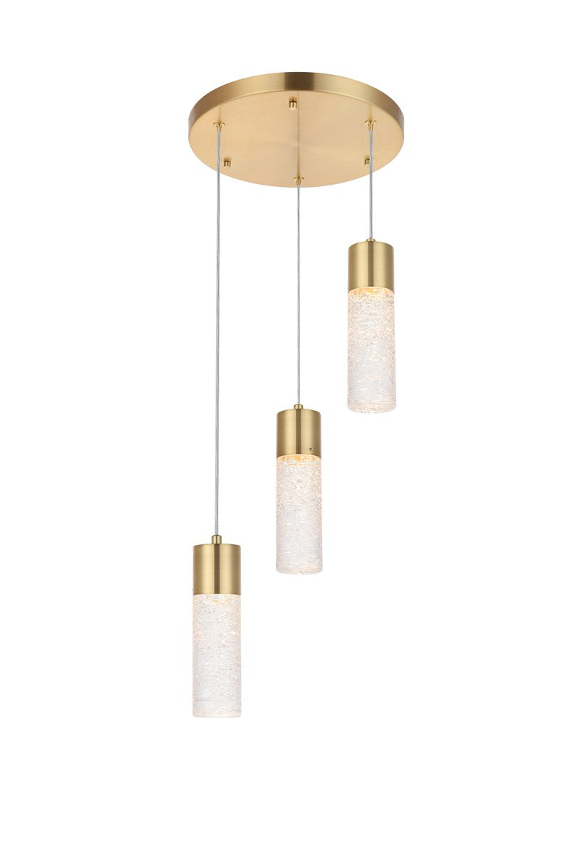 3 Light Gold Led Pendant