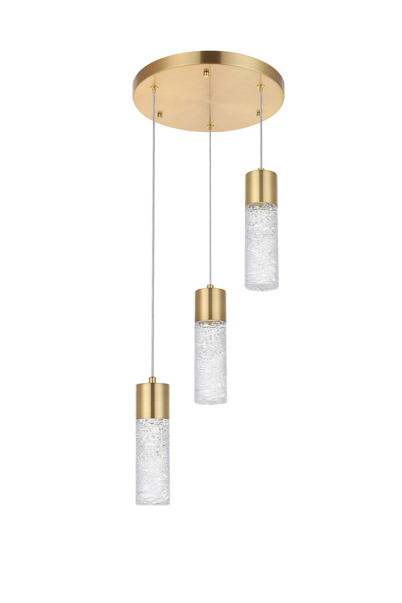 3 Light Gold Led Pendant