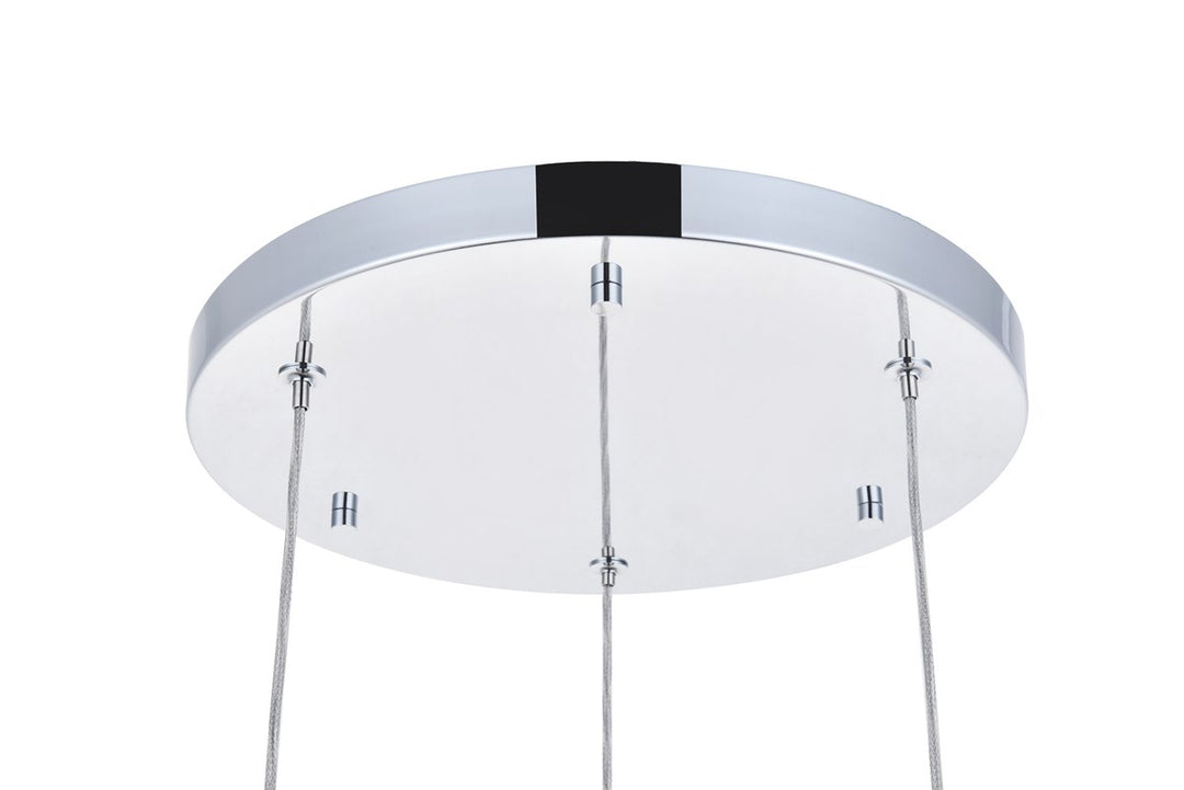 3 Light Chrome Led Pendant