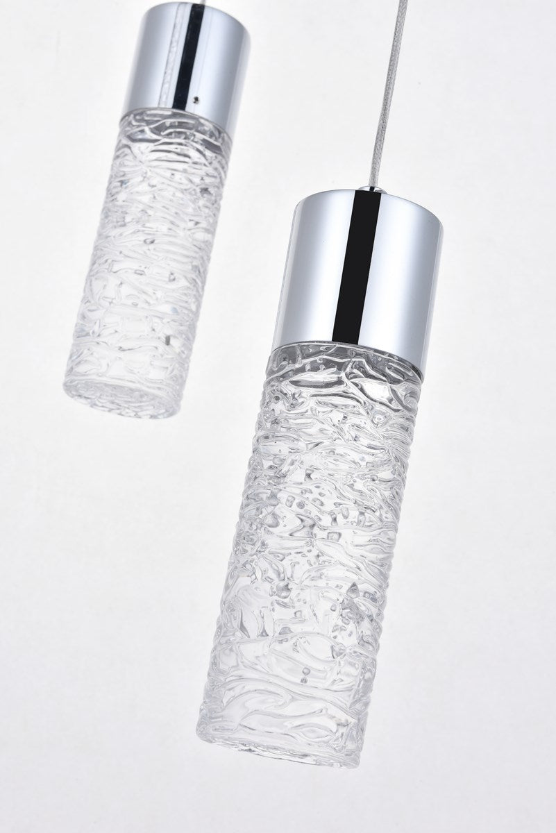3 Light Chrome Led Pendant