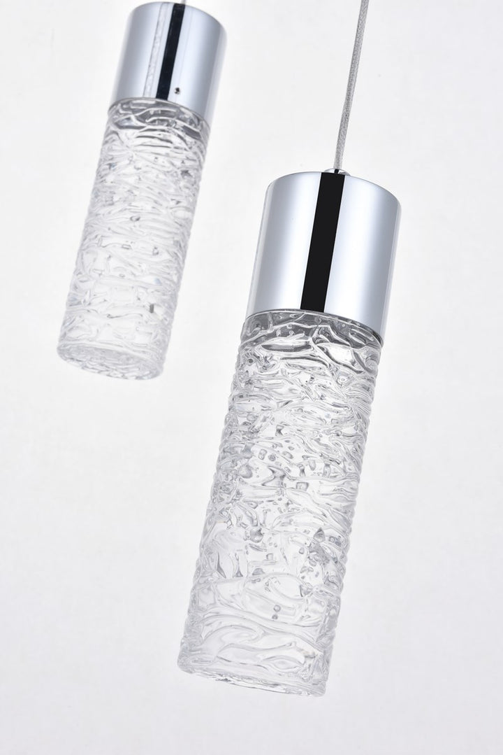 3 Light Chrome Led Pendant