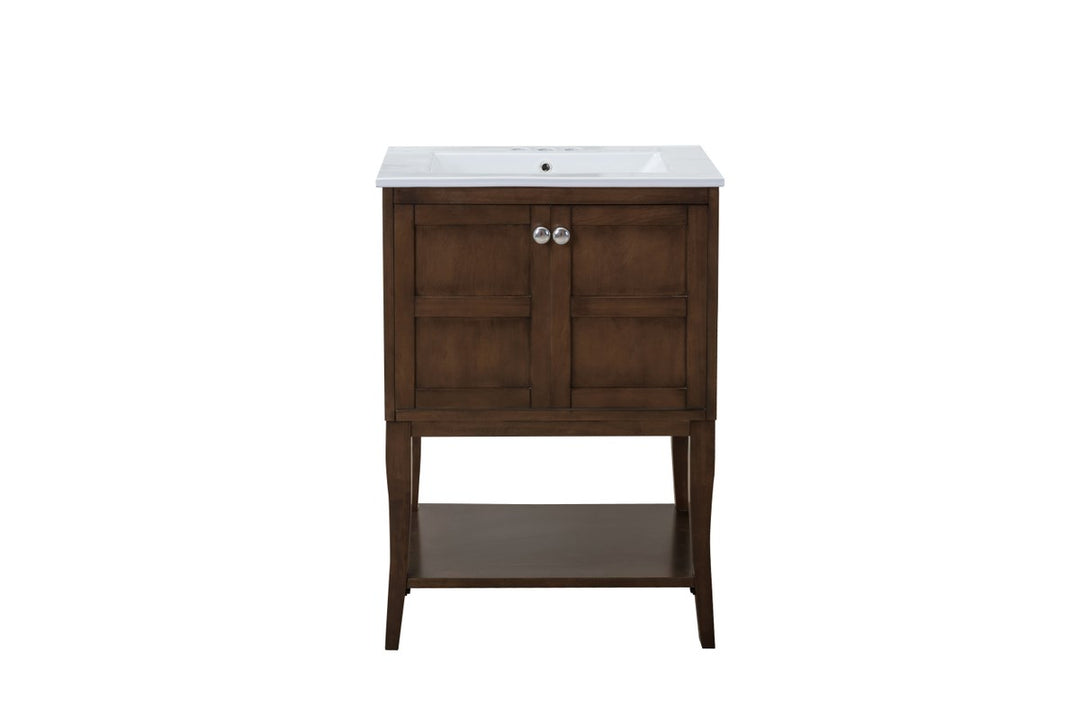 2 Doors Cabinet 24 In. X 18 In. X 34 In. In Antique Coffee by Elegant Decor