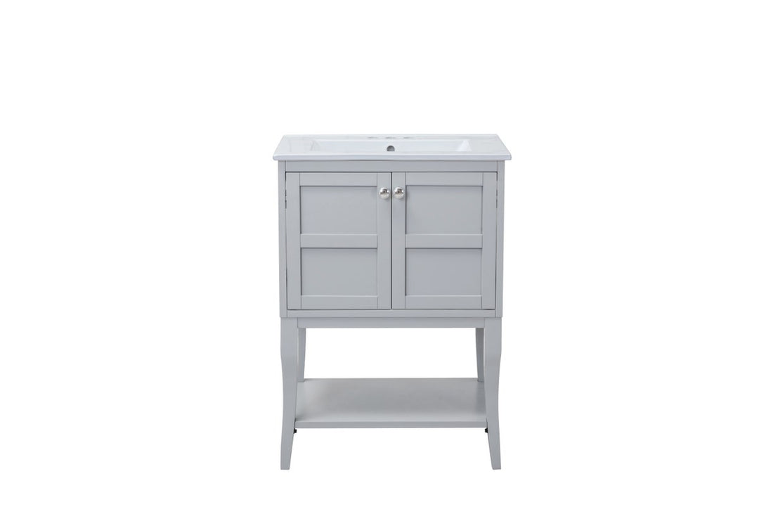 2 Doors Cabinet 24 In. X 18 In. X 34 In. In Grey by Elegant Decor