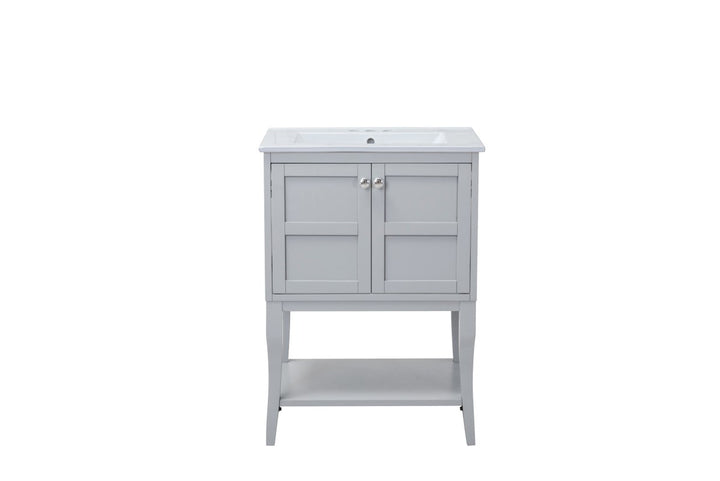 2 Doors Cabinet 24 In. X 18 In. X 34 In. In Grey by Elegant Decor