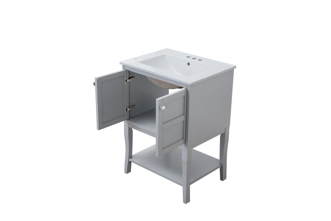 2 Doors Cabinet 24 In. X 18 In. X 34 In. In Grey