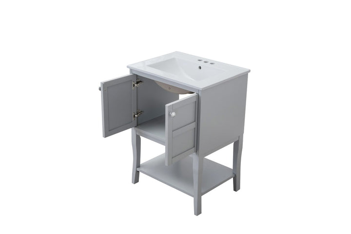 2 Doors Cabinet 24 In. X 18 In. X 34 In. In Grey