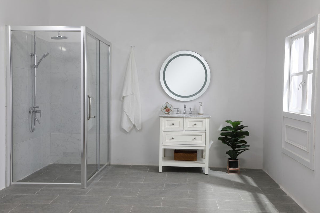 32 Inch Hardwired Led Mirror With Touch Sensor And Color Changing