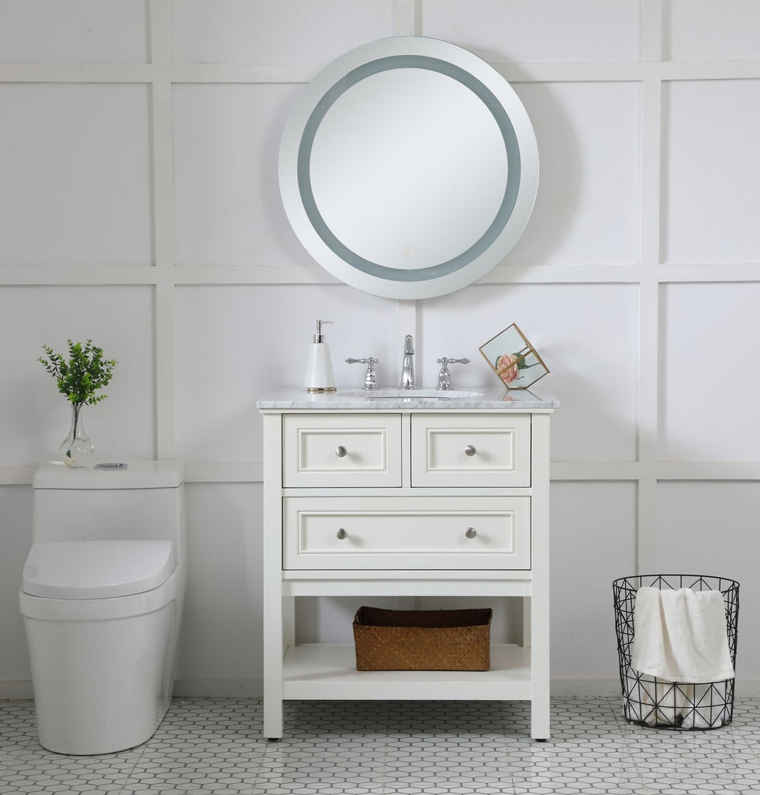 28 Inch Hardwired Led Mirror With Touch Sensor And Color Changing