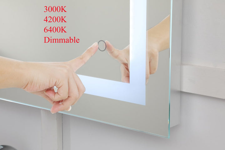 36In X 72In Hardwired Led Mirror With Touch Sensor And Color Changing