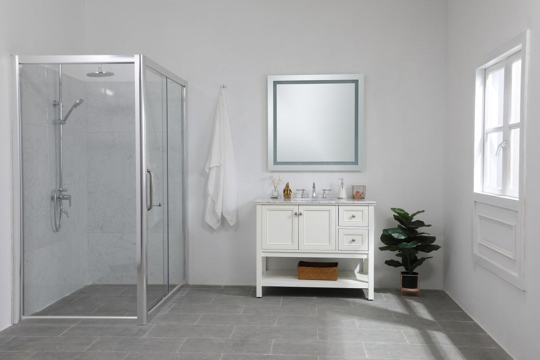 36In X 36In Hardwired Led Mirror With Touch Sensor And Color Changing