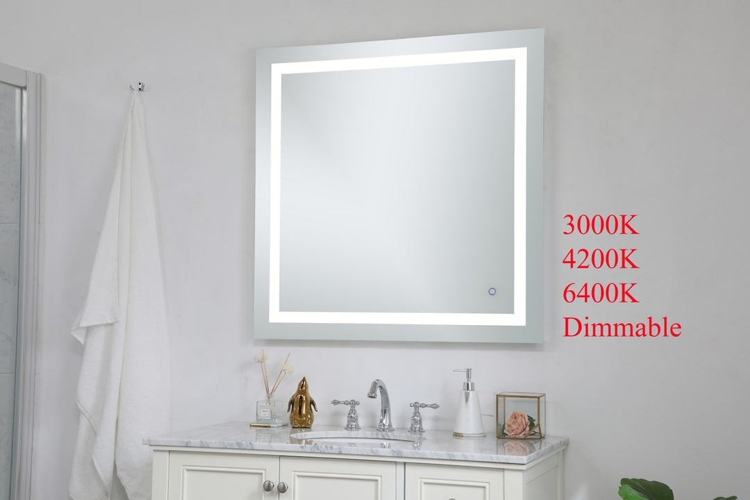 36In X 36In Hardwired Led Mirror With Touch Sensor And Color Changing