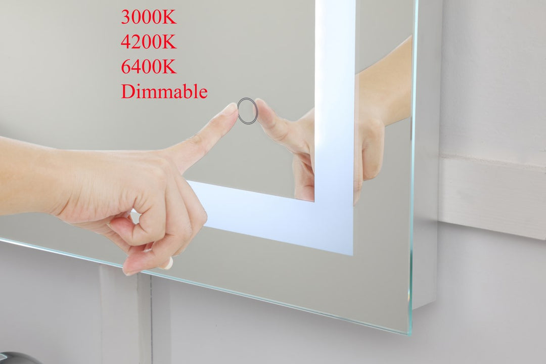 30In X 72In Hardwired Led Mirror With Touch Sensor And Color Changing