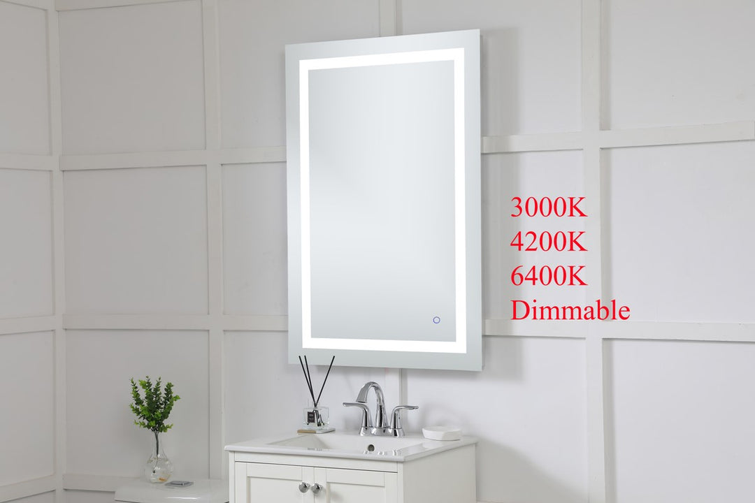 27In X 40In Hardwired Led Mirror With Touch Sensor And Color Changing