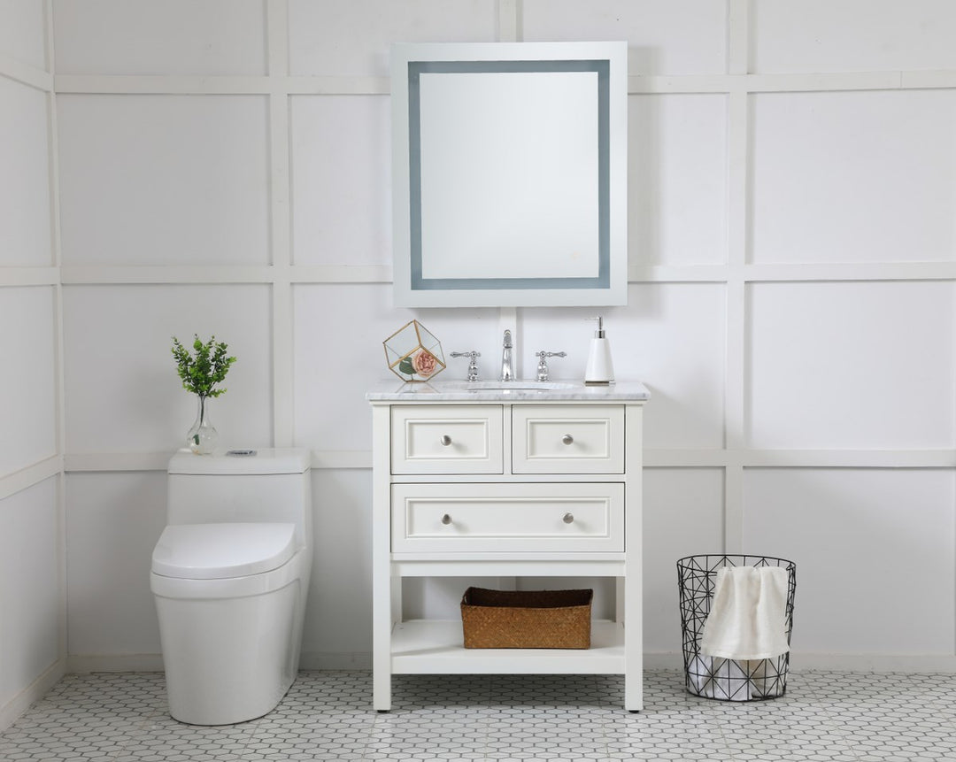 27In X 30In Hardwired Led Mirror With Touch Sensor And Color Changing