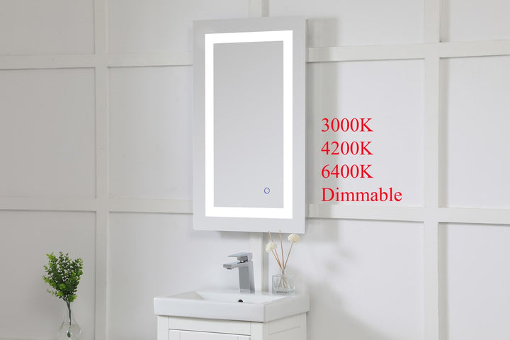 18In X 30In Hardwired Led Mirror With Touch Sensor And Color Changing
