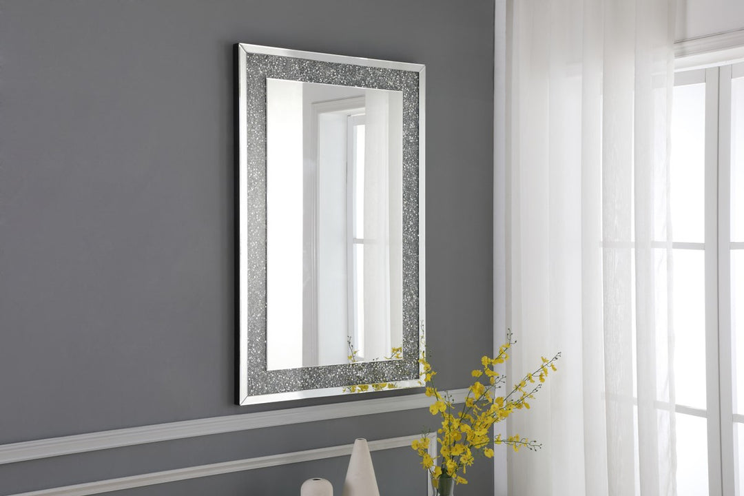 31.5 Inch Rectangle Crystal Mirror In Clear Finish