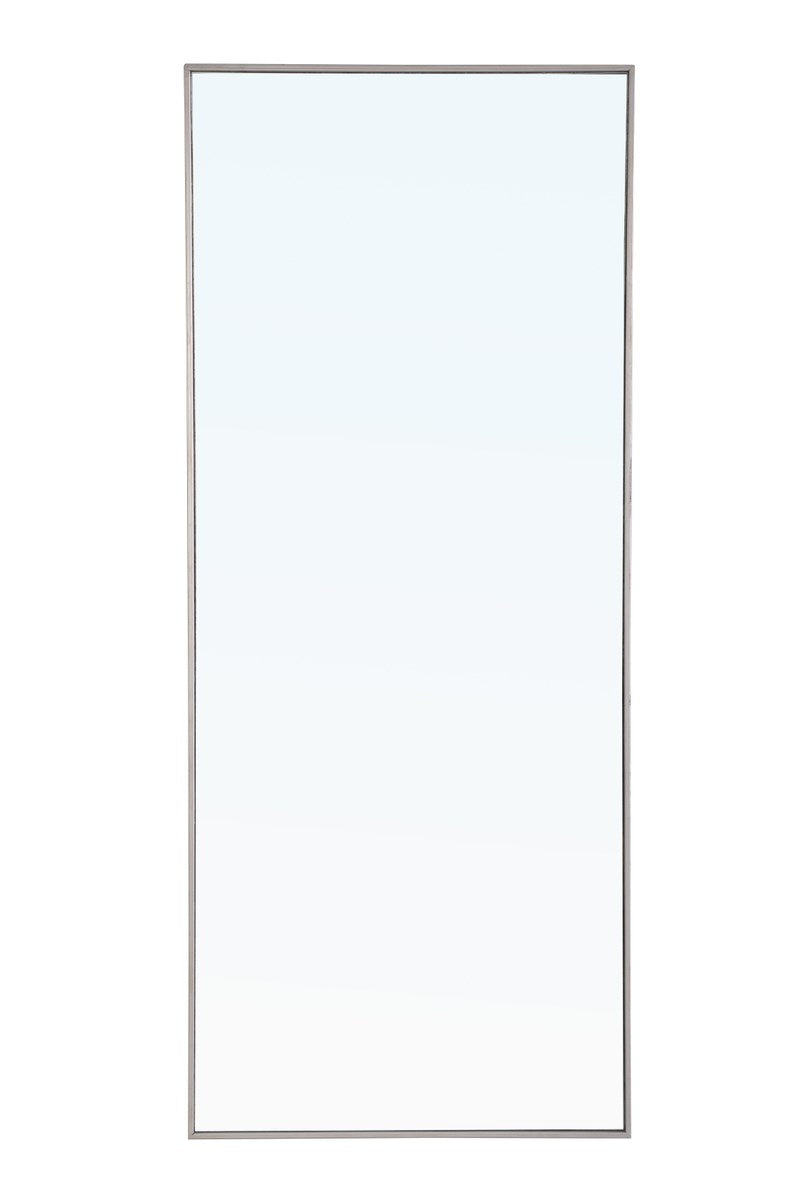 Metal Frame Rectangle Mirror 30 Inch Silver by Elegant Decor