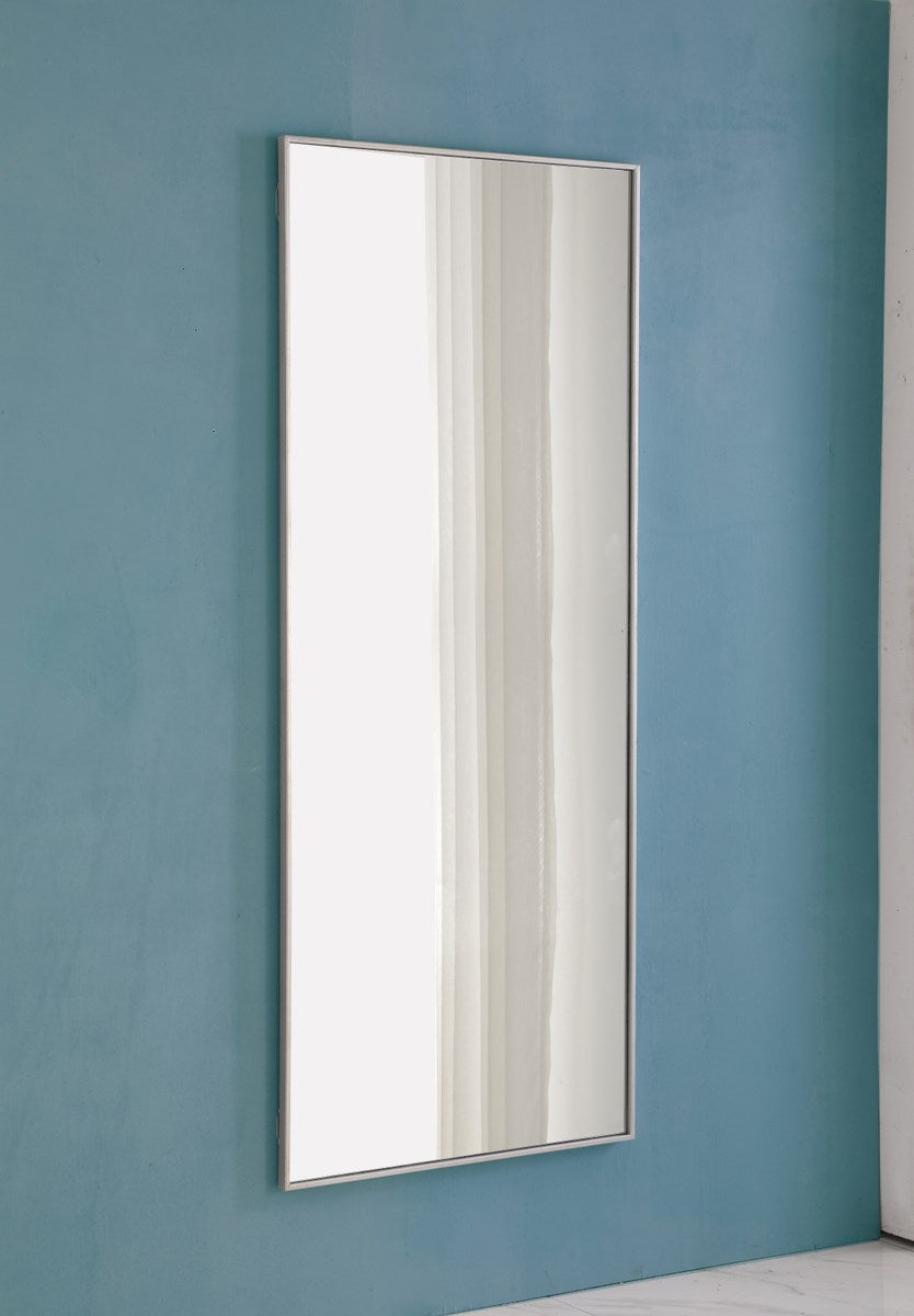 Metal Frame Rectangle Mirror 30 Inch Silver