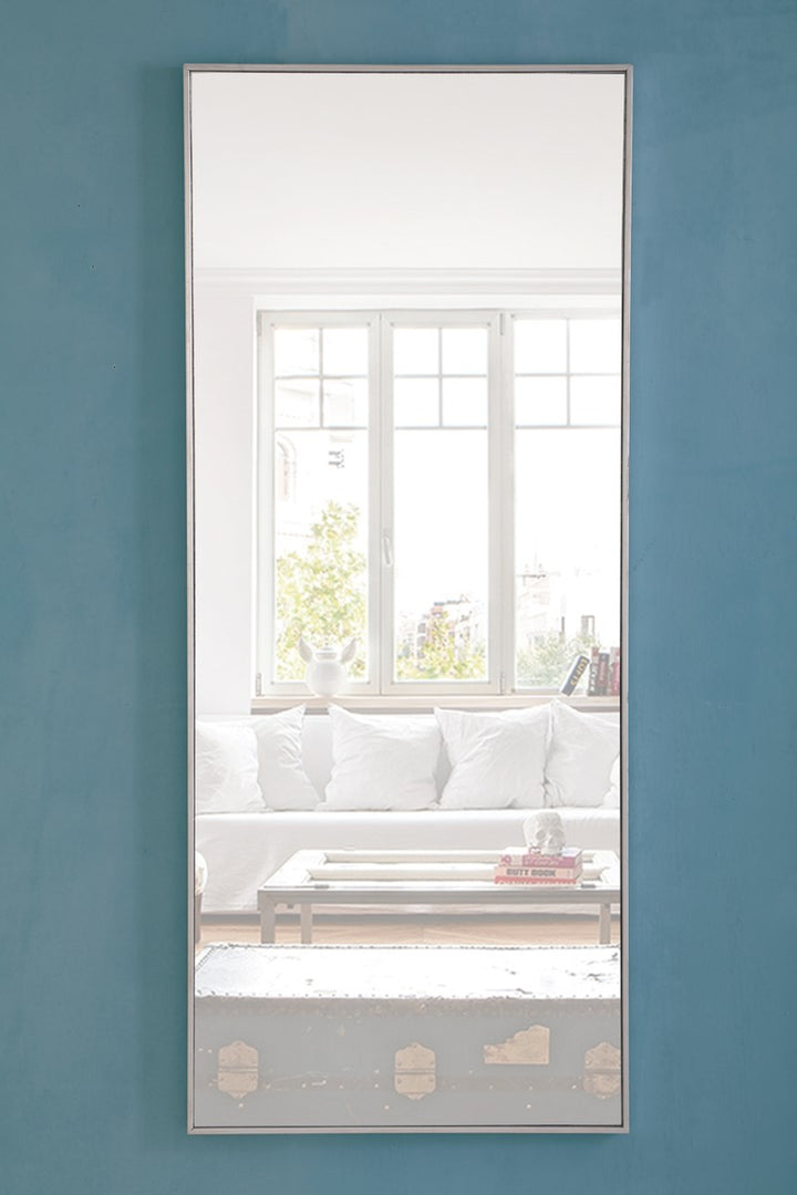 Metal Frame Rectangle Mirror 30 Inch Silver