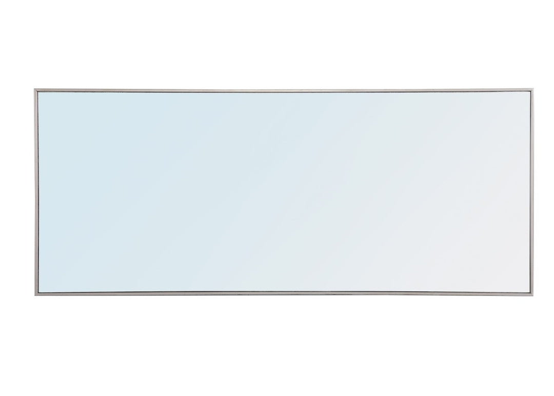 Metal Frame Rectangle Mirror 30 Inch Silver