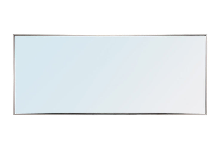 Metal Frame Rectangle Mirror 30 Inch Silver
