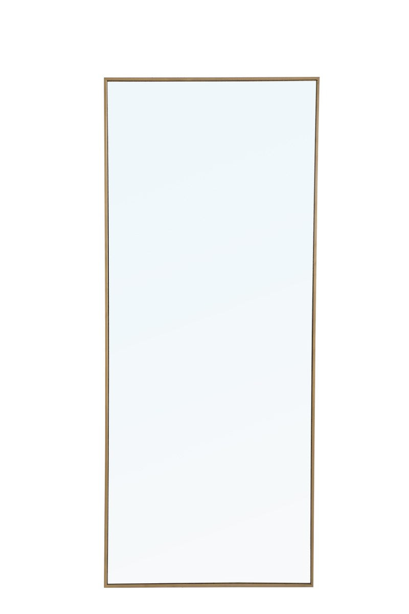 Metal Frame Rectangle Mirror 30 Inch Brass by Elegant Decor