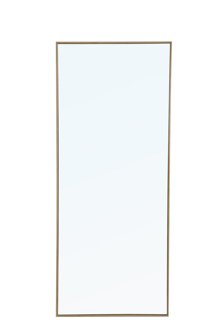 Metal Frame Rectangle Mirror 30 Inch Brass by Elegant Decor