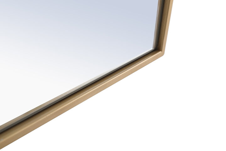 Metal Frame Rectangle Mirror 30 Inch Brass
