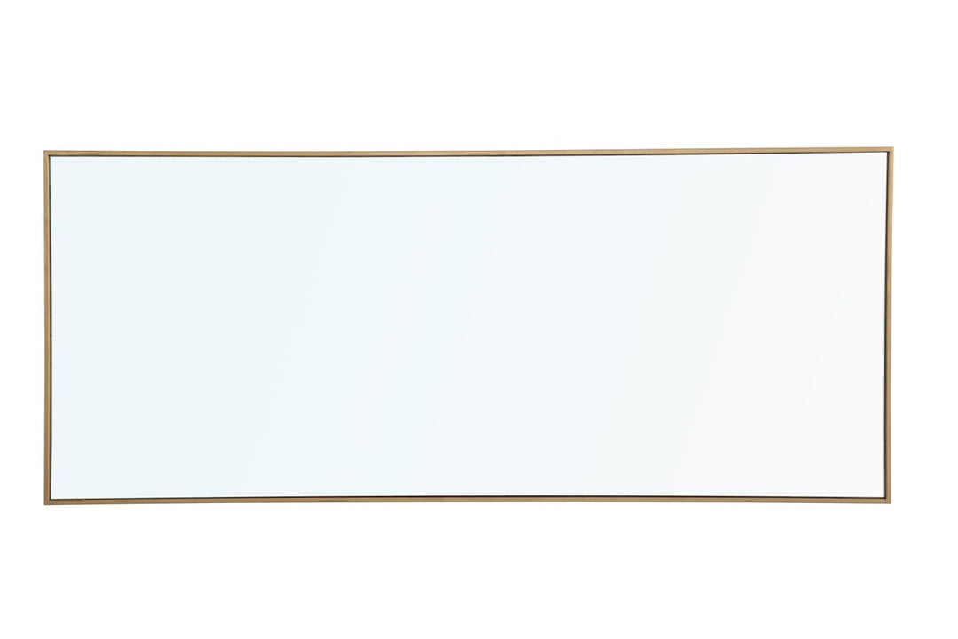 Metal Frame Rectangle Mirror 30 Inch Brass