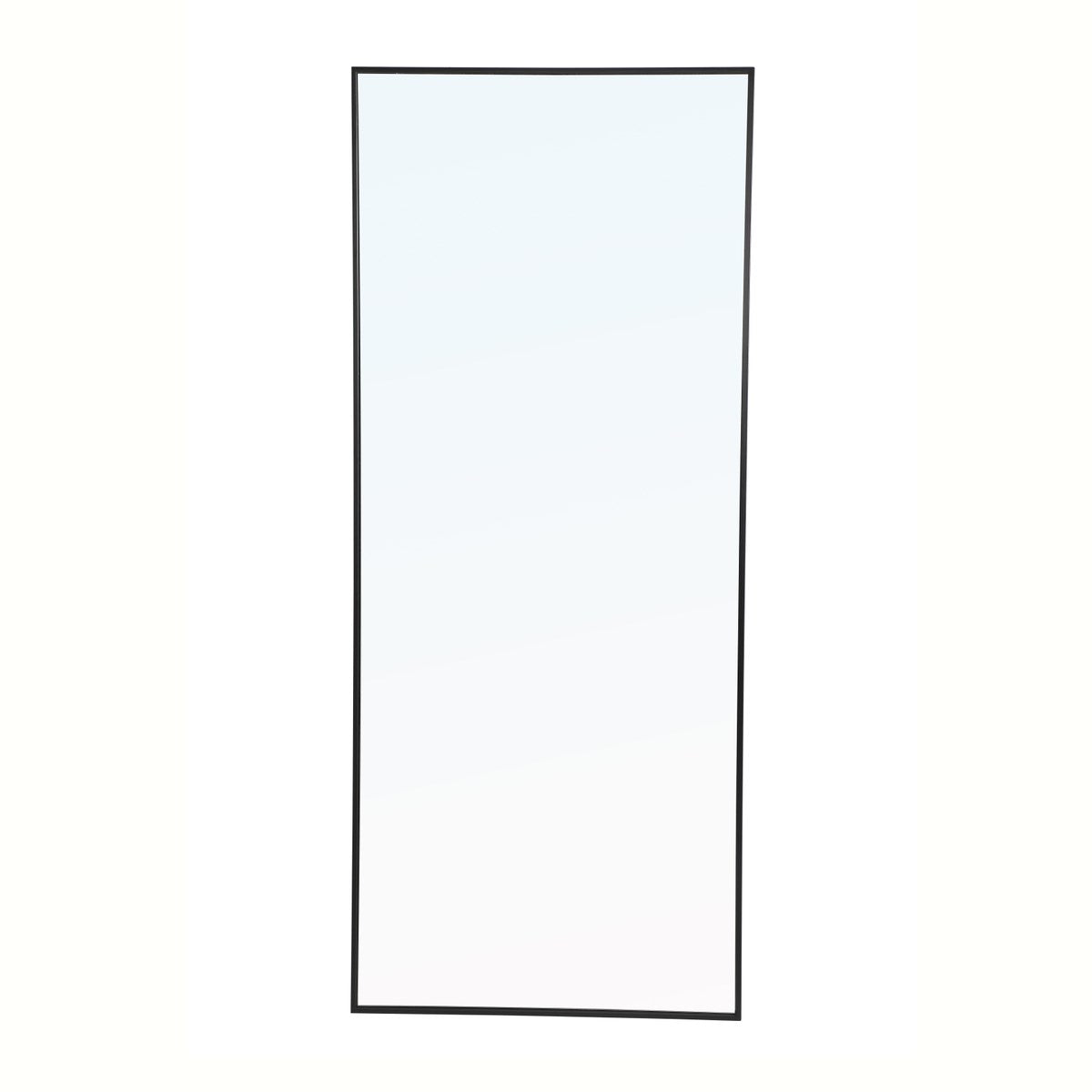 Metal Frame Rectangle Mirror 30 Inch Black by Elegant Decor