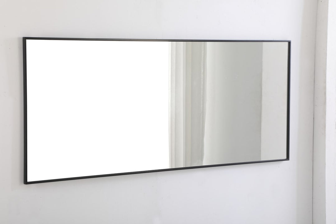 Metal Frame Rectangle Mirror 30 Inch Black