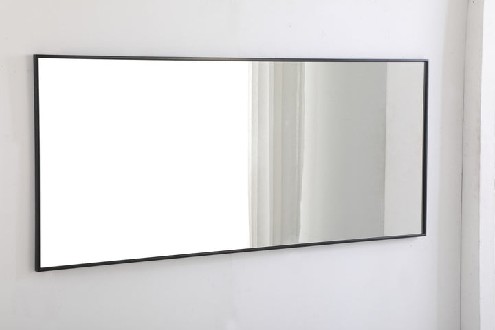 Metal Frame Rectangle Mirror 30 Inch Black
