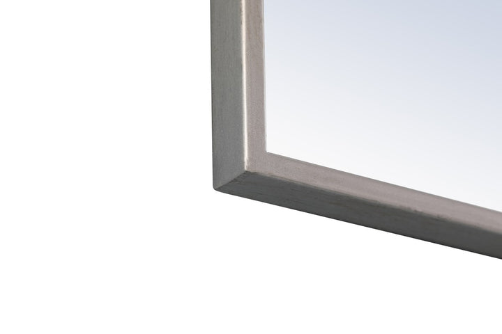 Metal Frame Rectangle Mirror 18 Inch Silver