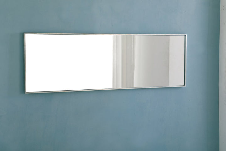 Metal Frame Rectangle Mirror 18 Inch Silver