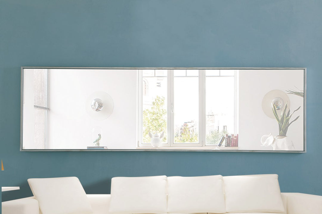 Metal Frame Rectangle Mirror 18 Inch Silver