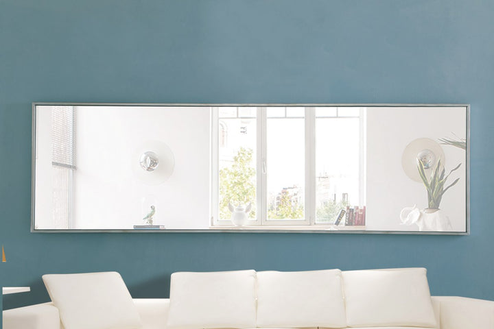 Metal Frame Rectangle Mirror 18 Inch Silver