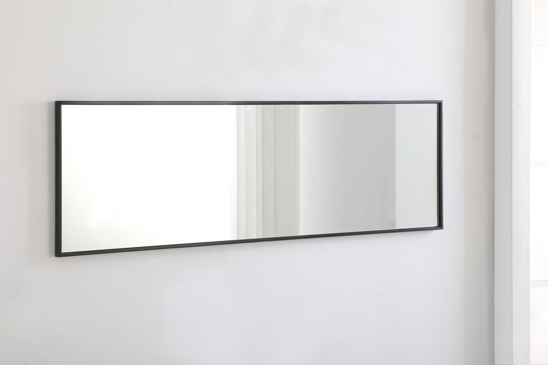 Metal Frame Rectangle Mirror 18 Inch Black