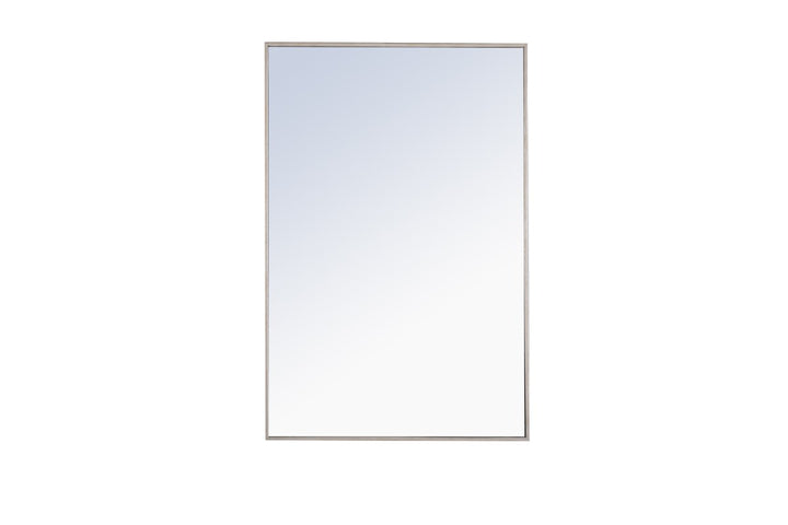 Metal Frame Rectangle Mirror 28 Inch Silver by Elegant Decor