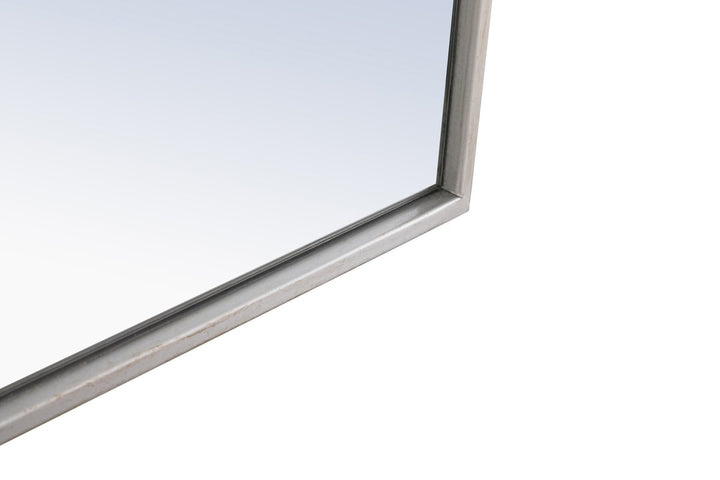 Metal Frame Rectangle Mirror 28 Inch Silver