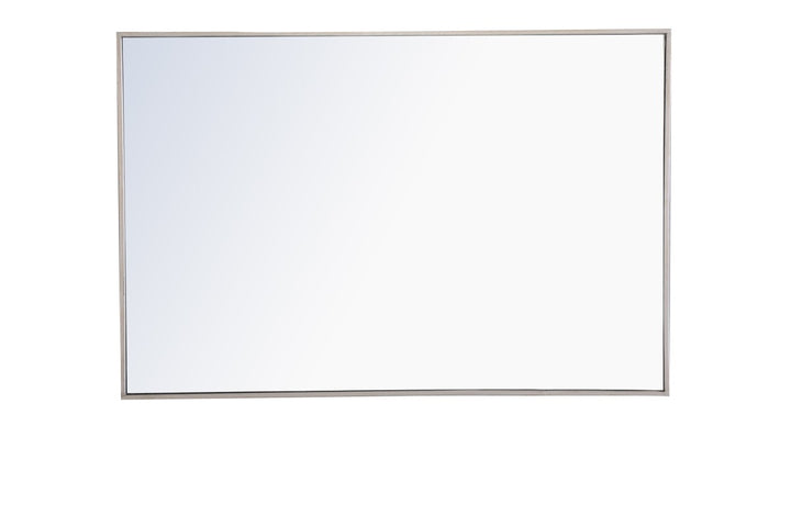 Metal Frame Rectangle Mirror 28 Inch Silver