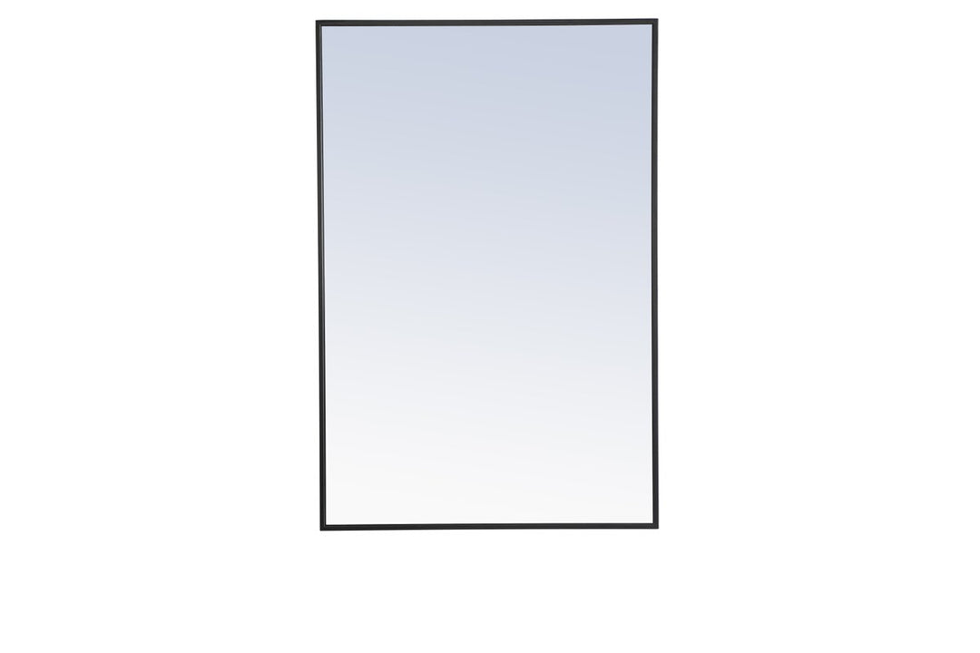 Metal Frame Rectangle Mirror 28 Inch Black by Elegant Decor
