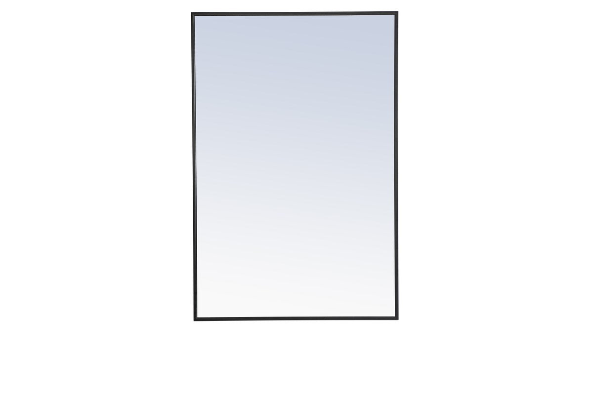 Metal Frame Rectangle Mirror 28 Inch Black by Elegant Decor