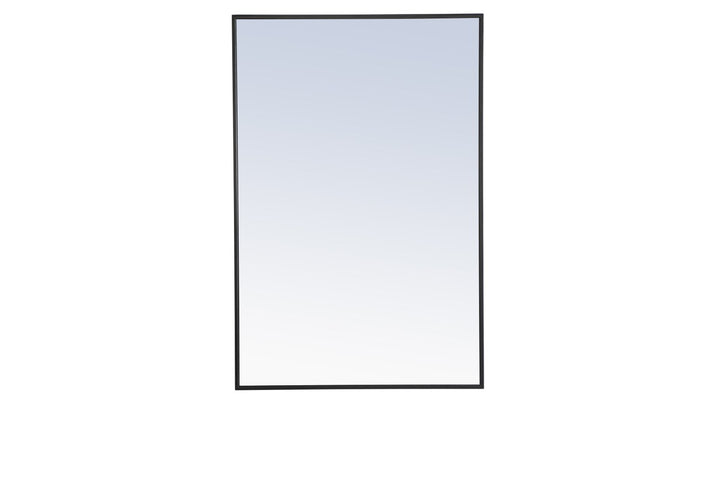 Metal Frame Rectangle Mirror 28 Inch Black by Elegant Decor