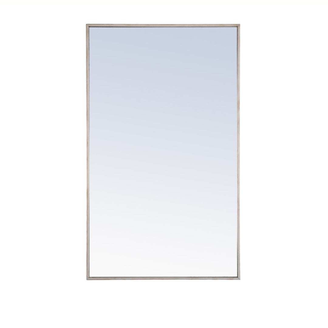 Metal Frame Rectangle Mirror 24 Inch Silver by Elegant Decor