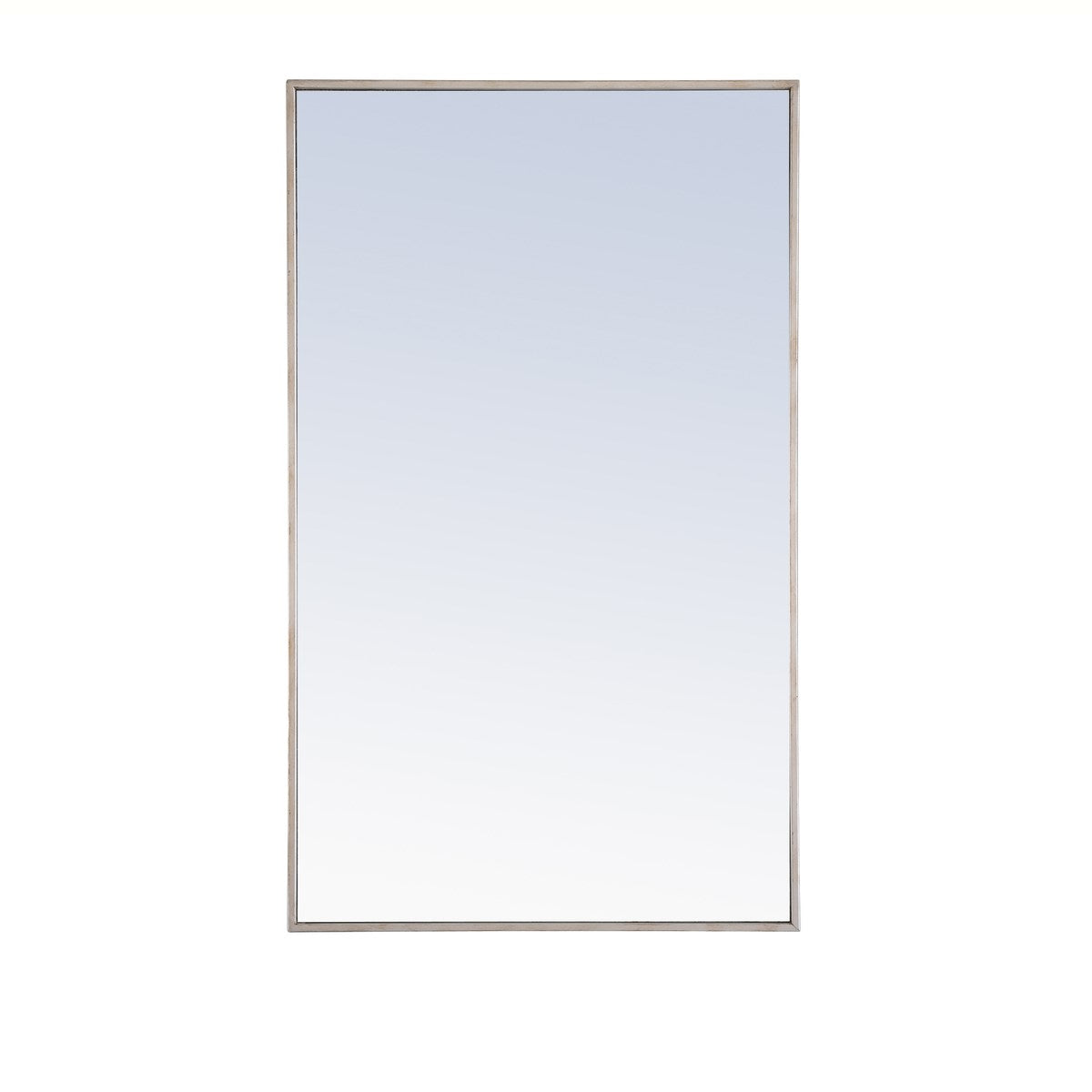 Metal Frame Rectangle Mirror 24 Inch Silver by Elegant Decor