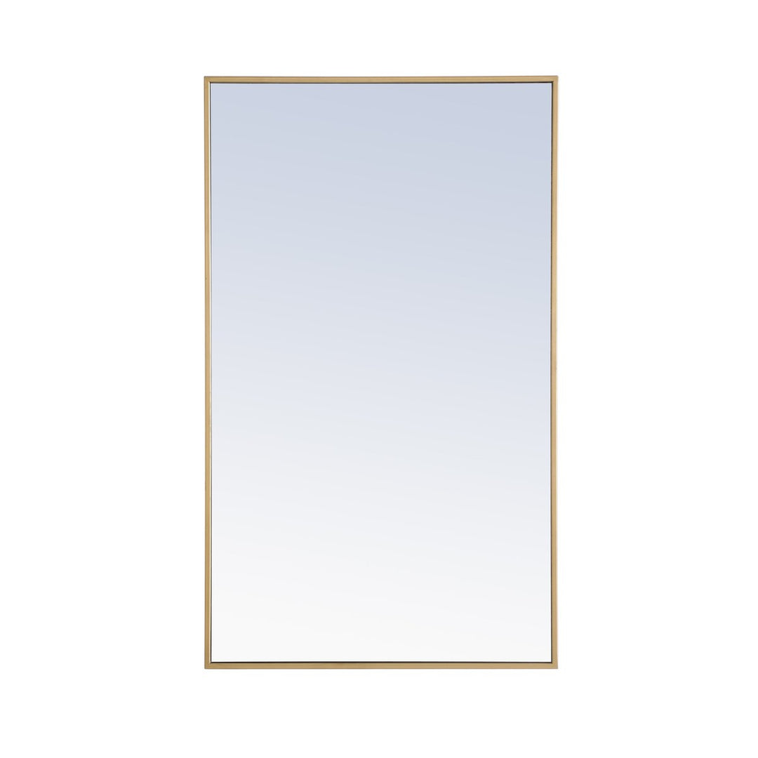 Metal Frame Rectangle Mirror 24 Inch Brass by Elegant Decor