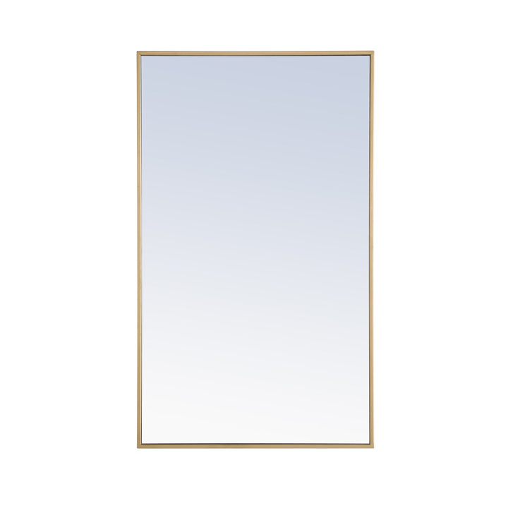 Metal Frame Rectangle Mirror 24 Inch Brass by Elegant Decor