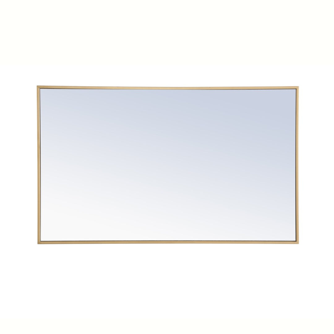 Metal Frame Rectangle Mirror 24 Inch Brass